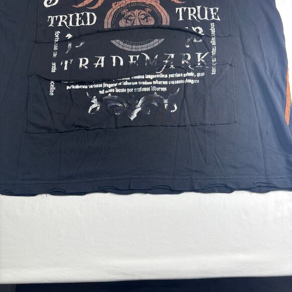 Vintage y2k Affliction Authentic Tried True Men's Large Orange and Black T-Shirt - Picture 4 of 8